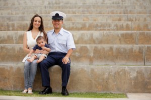 Military family in the park